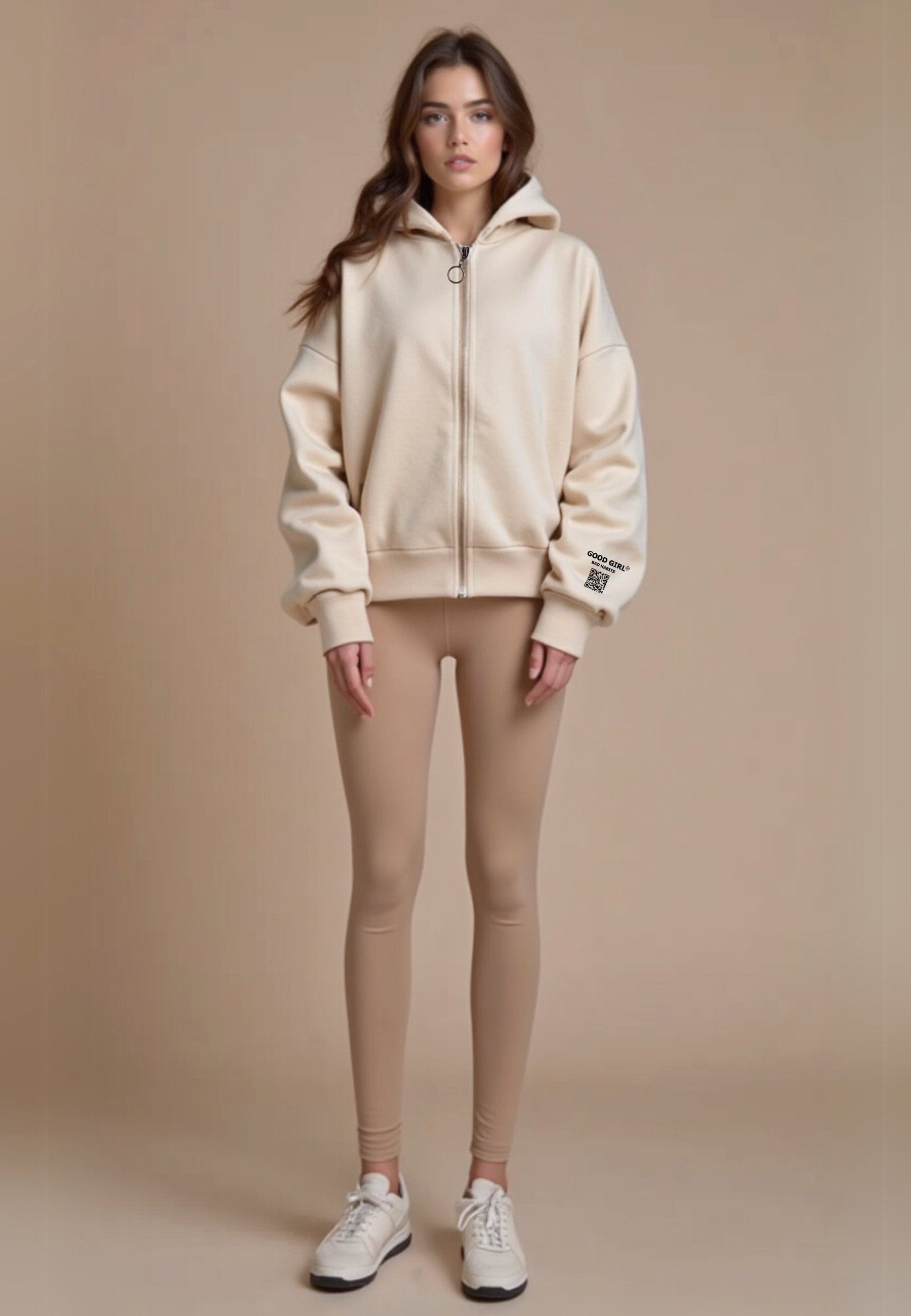 Hoodie mit Reißverschluss "Look Mom" -  Mint GOOD GIRL BAD HABITS