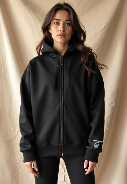 Hoodie mit Reißverschluss "Look Mom" -  Mint GOOD GIRL BAD HABITS