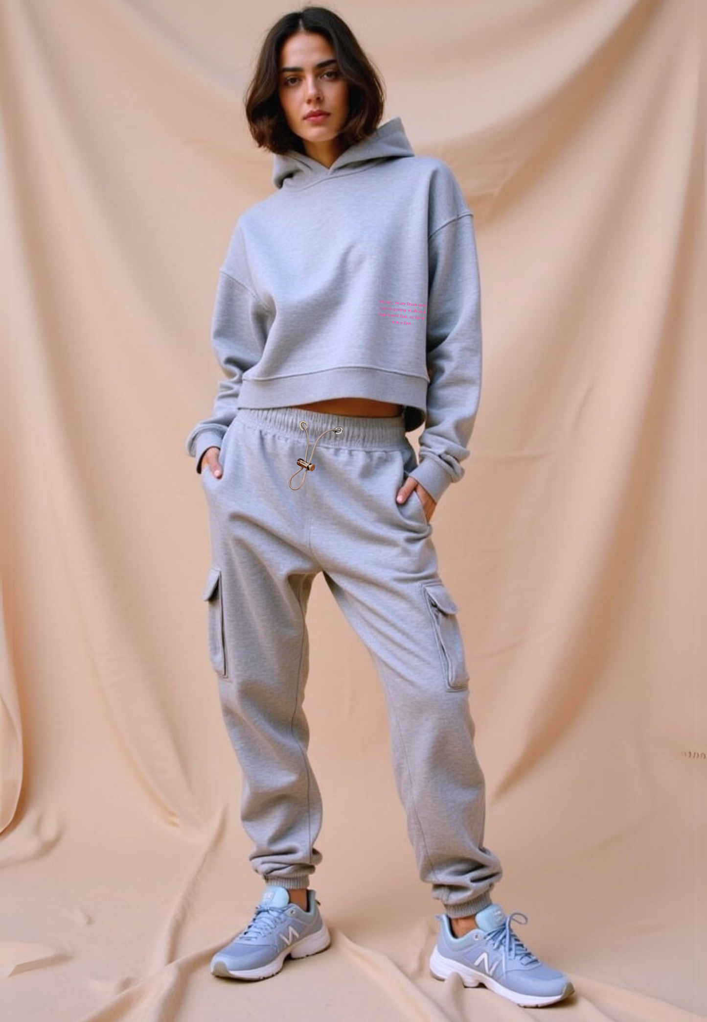 Crop Hoodie "TWENTY YEARS FROM NOW" - Weiss