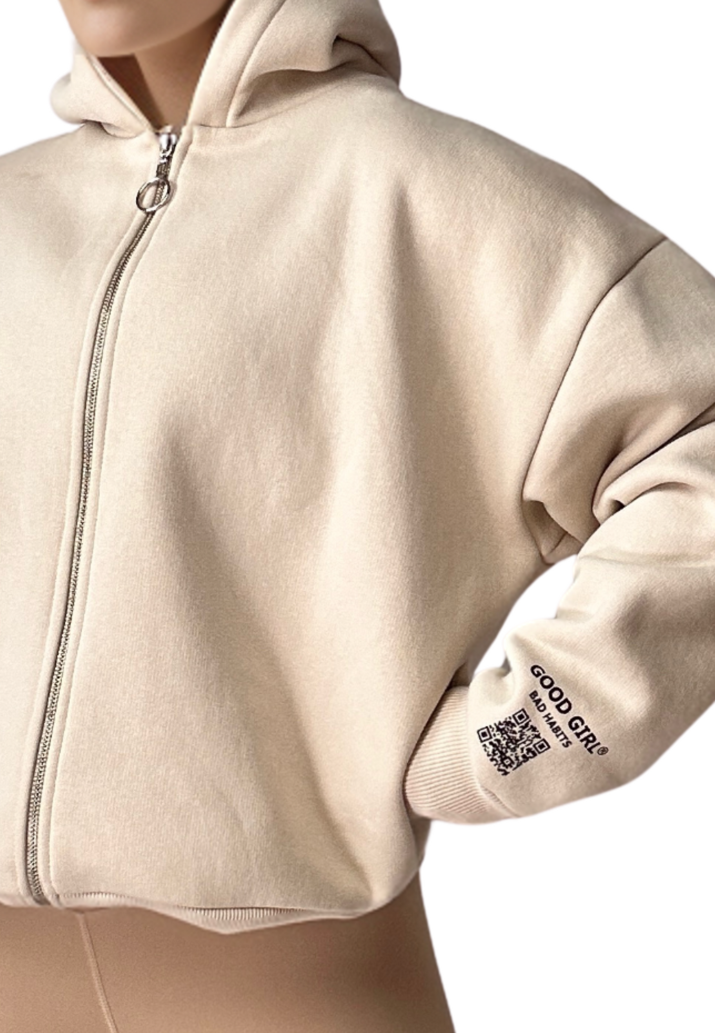 Hoodie mit Reißverschluss "Look Mom" -  Mint GOOD GIRL BAD HABITS