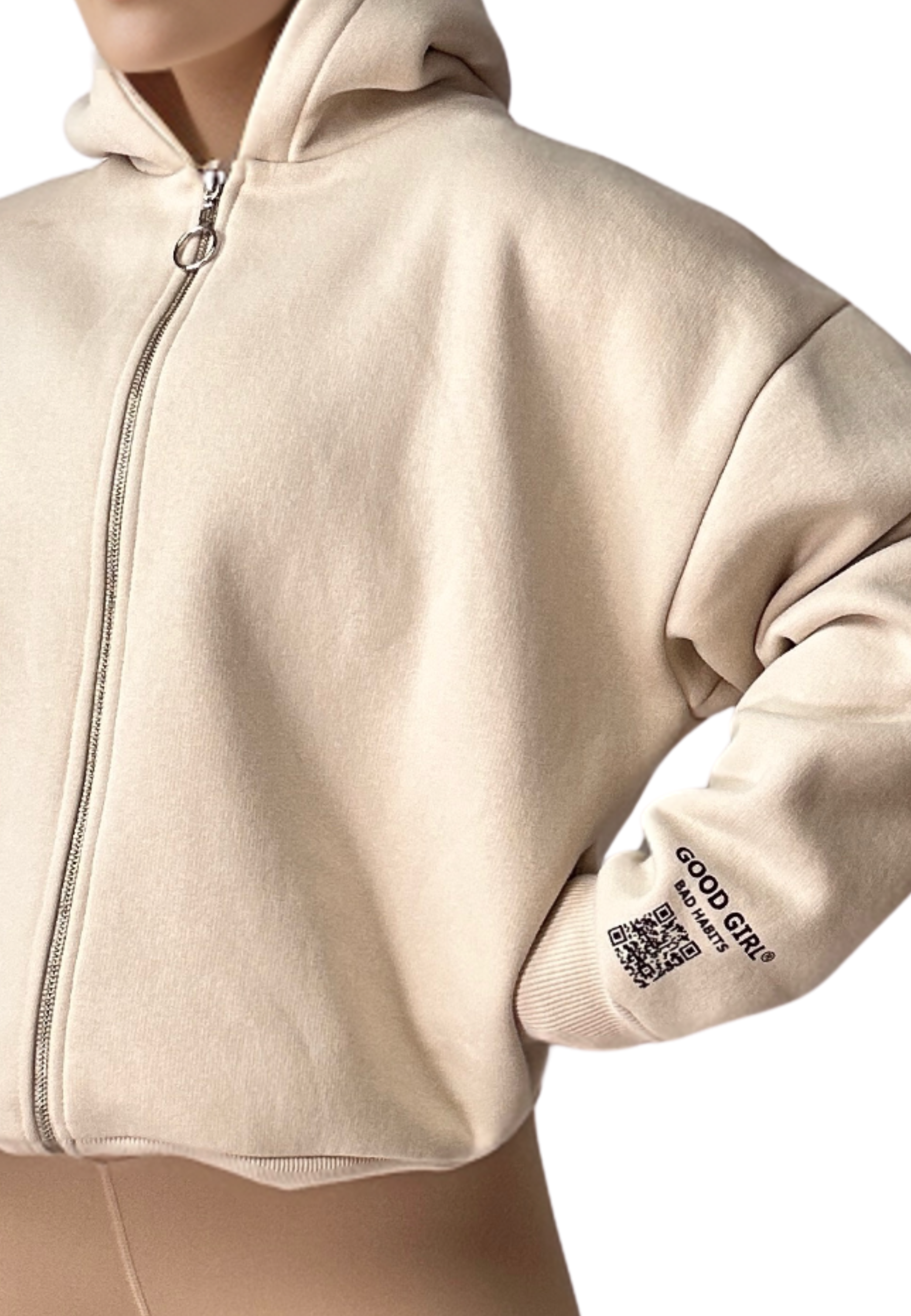 Hoodie mit Reißverschluss "Look Mom" -  Mint GOOD GIRL BAD HABITS