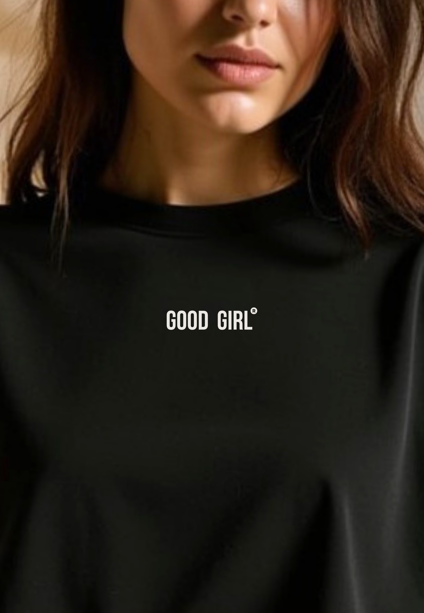Statement Crop T-Shirt "GOOD GIRL - BAD HABITS" - White