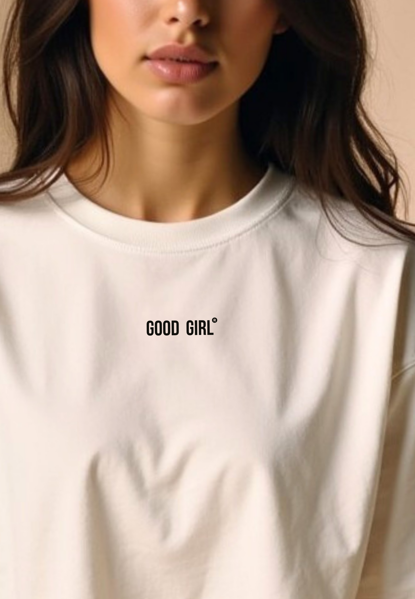 Statement Crop T-Shirt "GOOD GIRL - BAD HABITS" - White