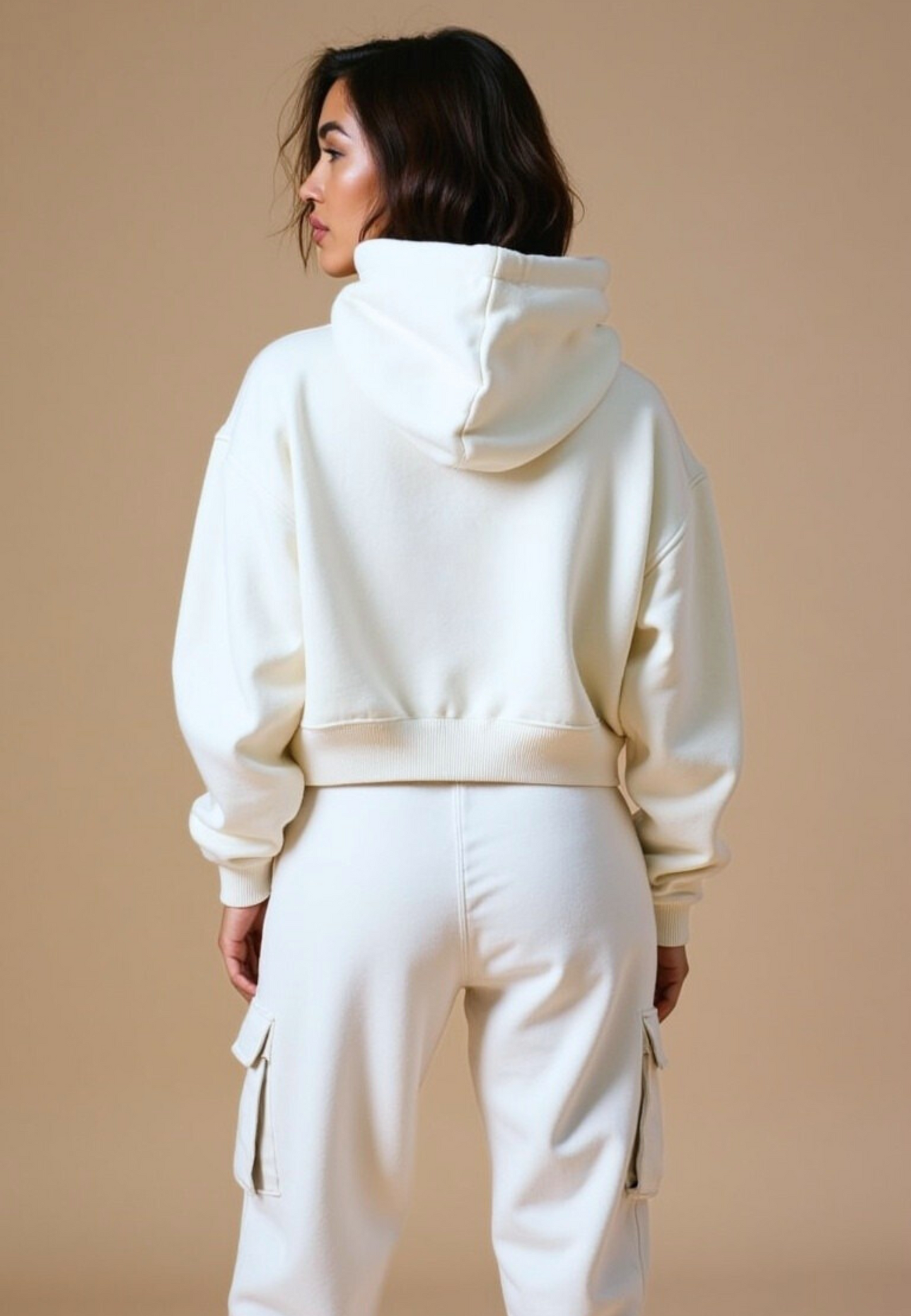 Crop Hoodie "TWENTY YEARS FROM NOW" - Weiss