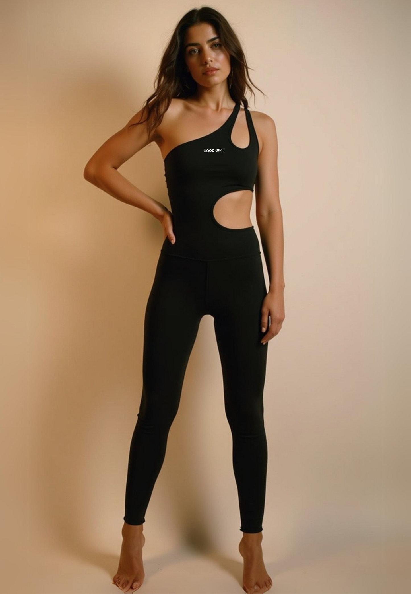 Cut Out Jumpsuit "GOOD GIRL - BAD HABITS" Black
