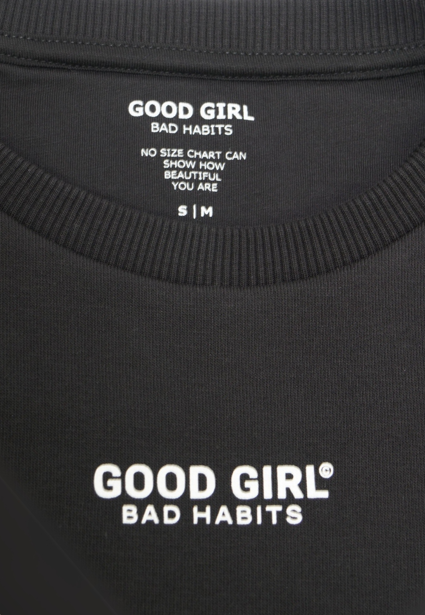 Crew Neck Sweat "GOOD ENOUGH FOR" - Schwarz