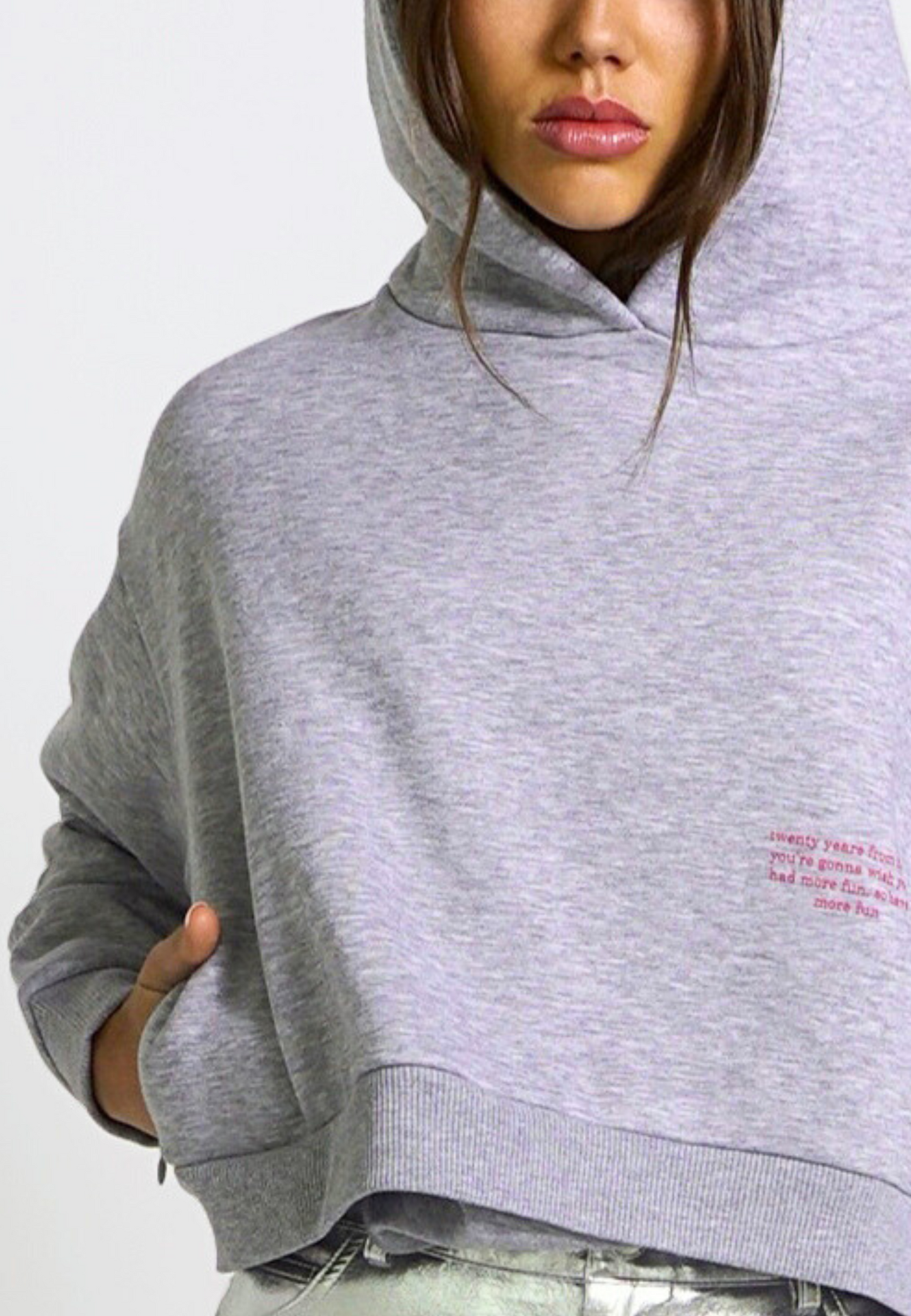 Crop Hoodie "TWENTY YEARS FROM NOW" - Weiss