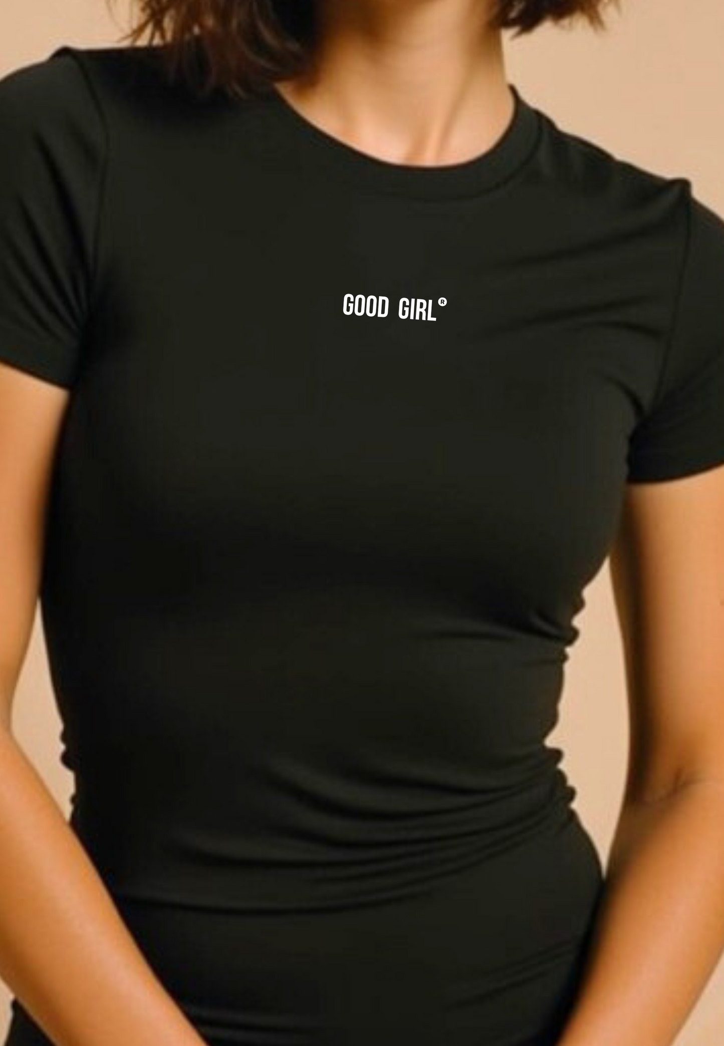 Slim Statement T-Shirt “Good Girl Bad Habits” White