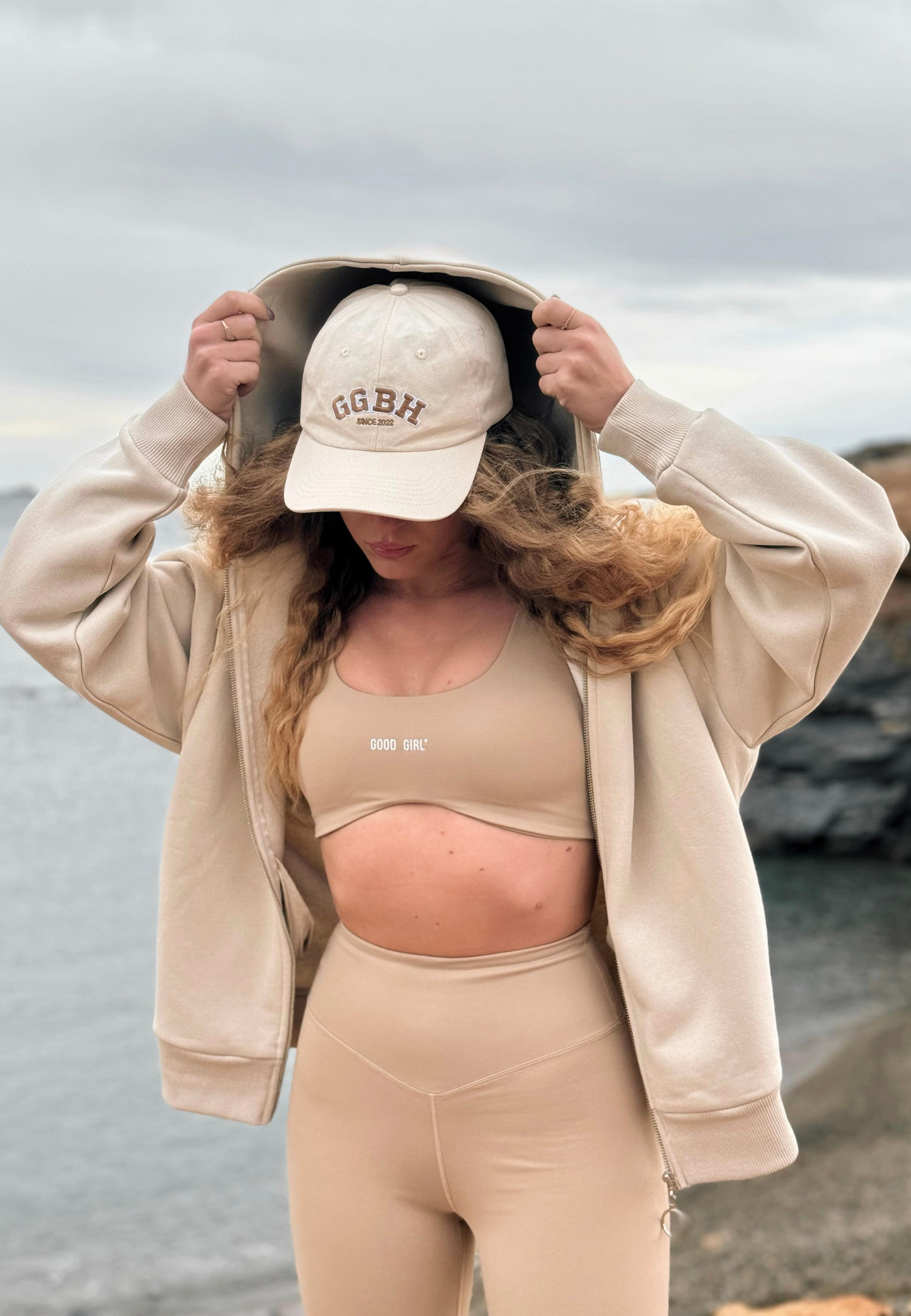 Hoodie mit Reißverschluss "Look Mom" -  Mint