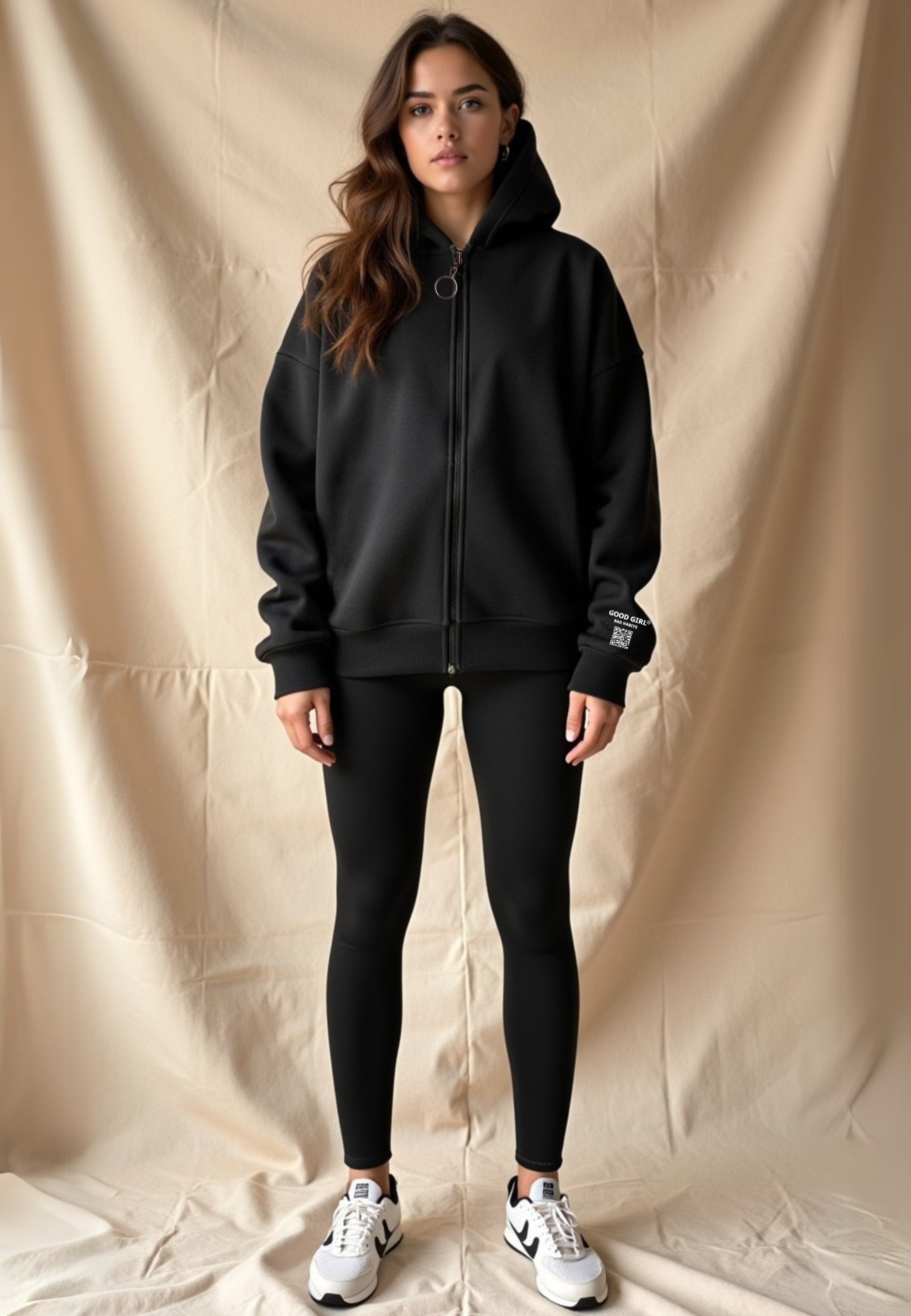 Hoodie mit Reißverschluss "Look Mom" -  Mint GOOD GIRL BAD HABITS