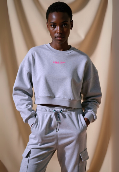Crew Neck Sweat "GOOD ENOUGH FOR" - Schwarz
