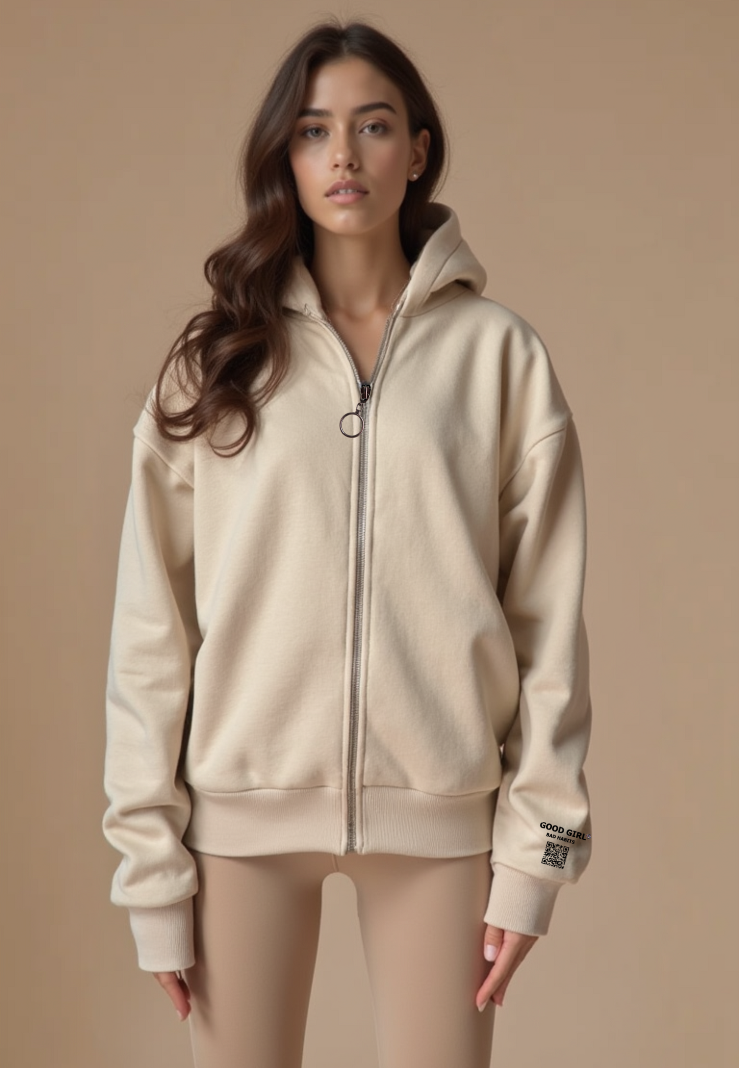 Hoodie mit Reißverschluss "Look Mom" -  Mint GOOD GIRL BAD HABITS