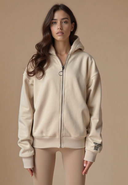 Hoodie mit Reißverschluss "Look Mom" -  Mint GOOD GIRL BAD HABITS