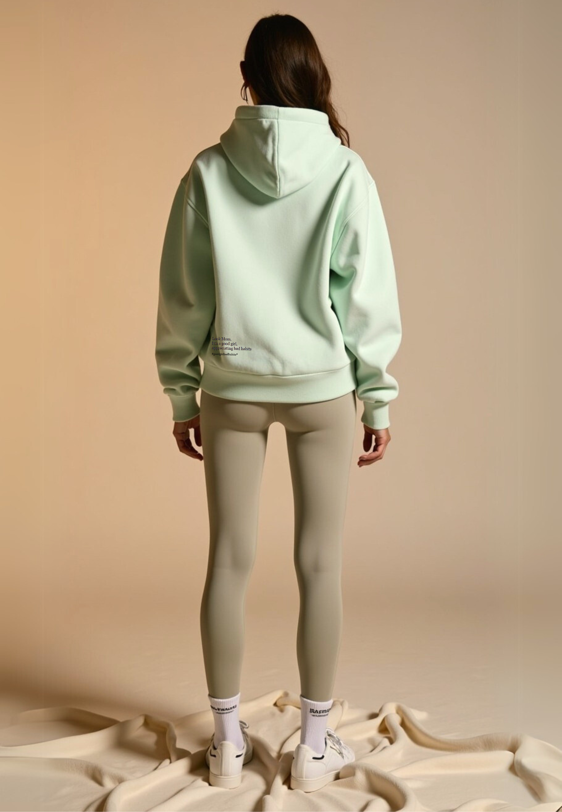 Hoodie mit Reißverschluss "Look Mom" -  Mint GOOD GIRL BAD HABITS