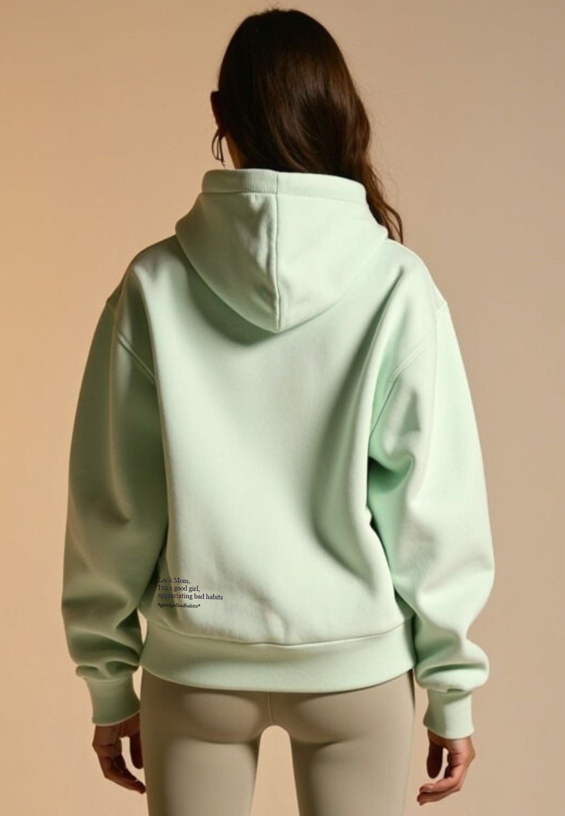 Hoodie mit Reißverschluss "Look Mom" -  Mint GOOD GIRL BAD HABITS