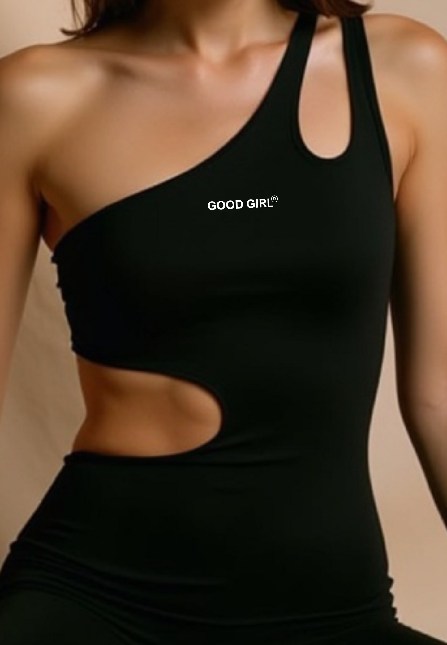 Cut Out Jumpsuit "GOOD GIRL - BAD HABITS" Black