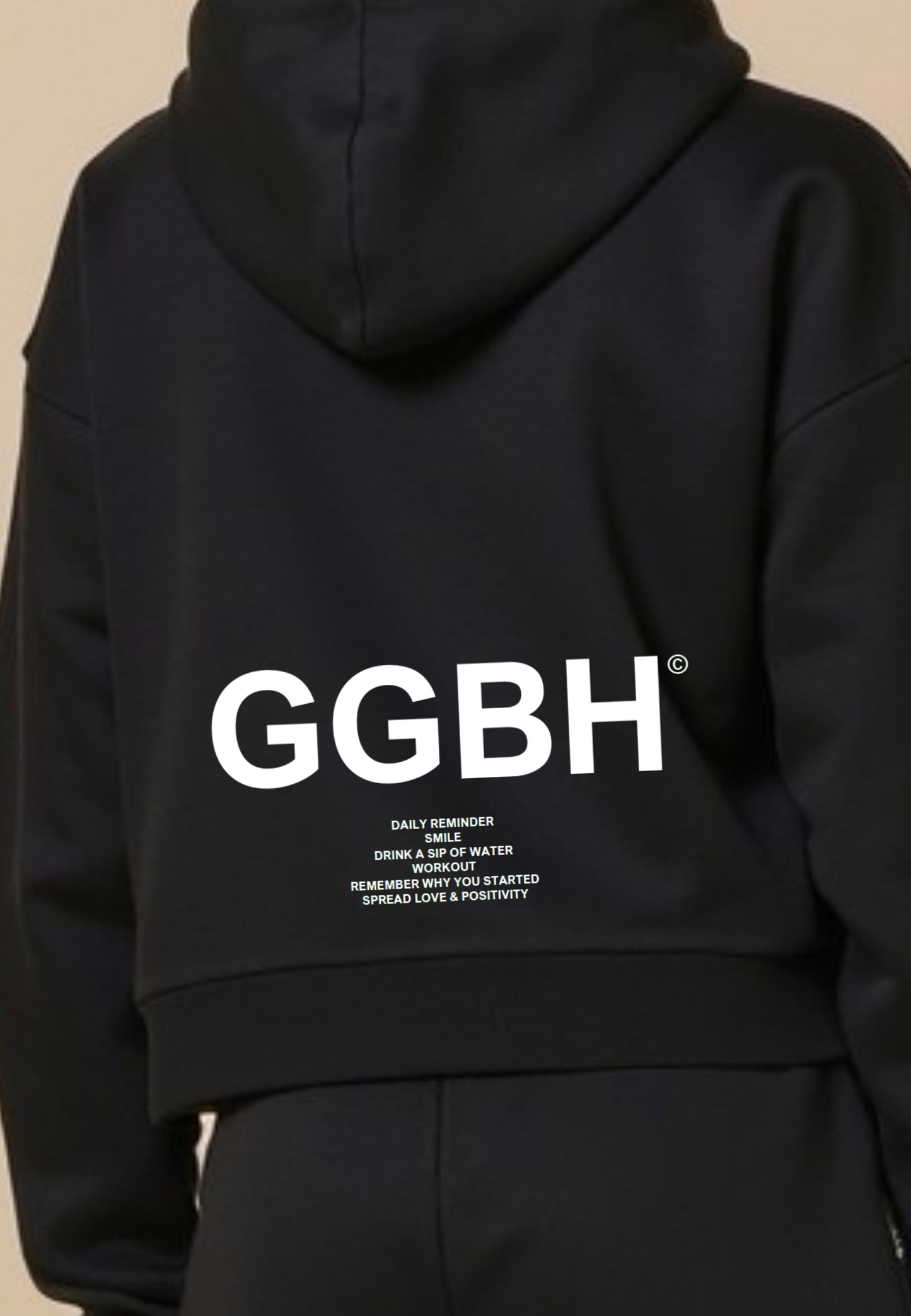 Crop Hoodie mit Reißverschluss "GGBH" - Weiss GOOD GIRL BAD HABITS