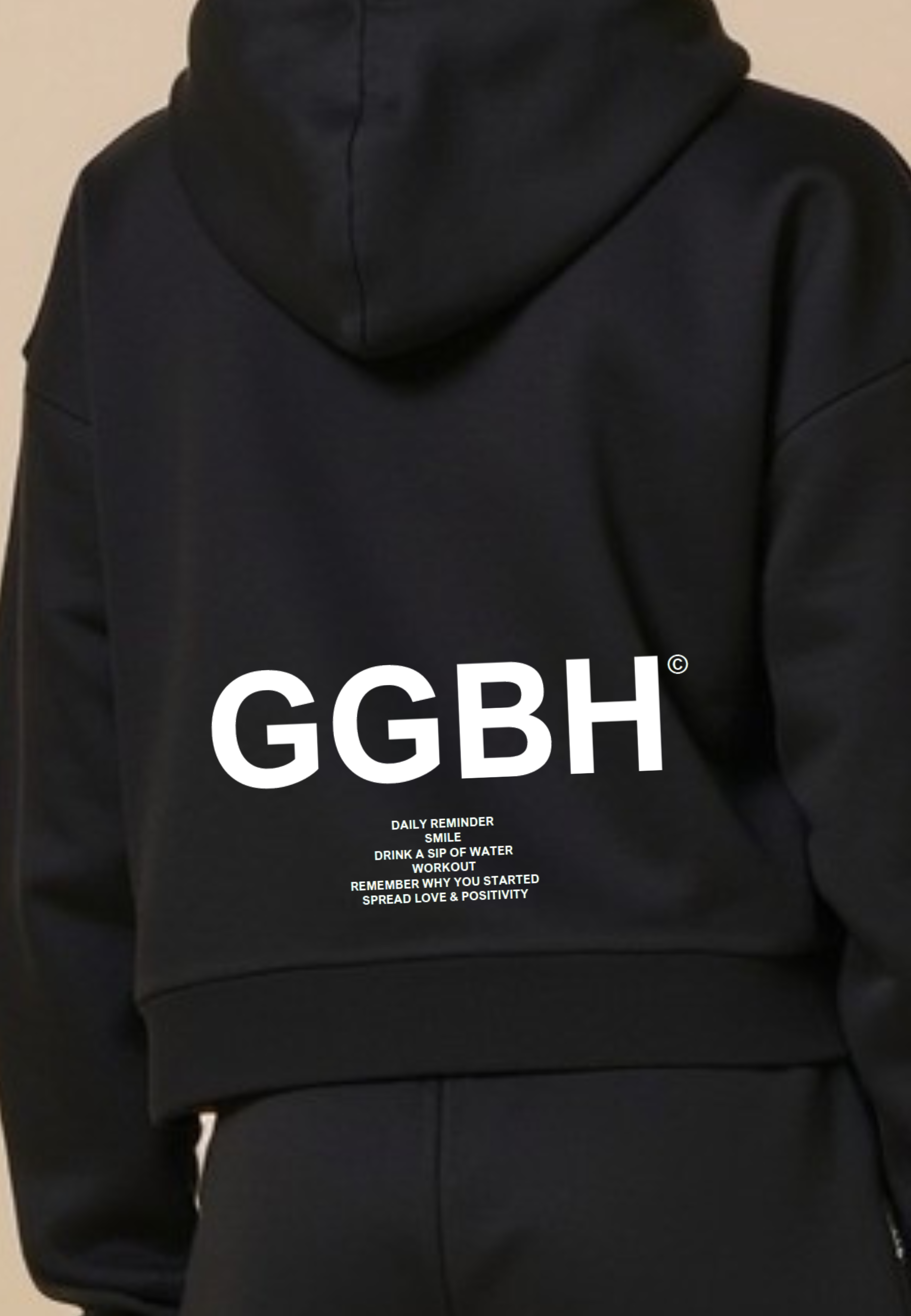 Crop Hoodie mit Reißverschluss "GGBH" - Weiss GOOD GIRL BAD HABITS
