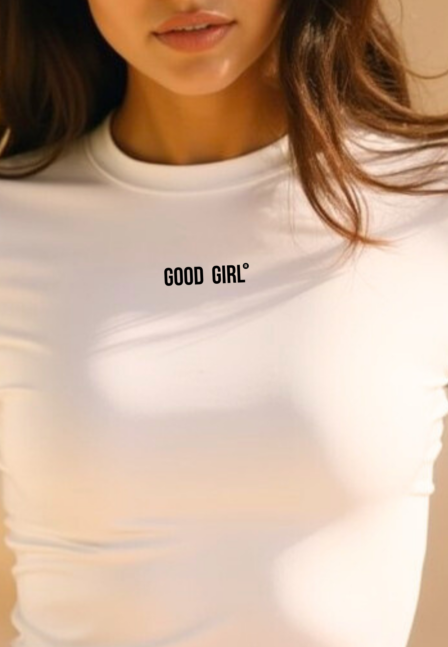 Slim Statement T-Shirt “Good Girl Bad Habits” White
