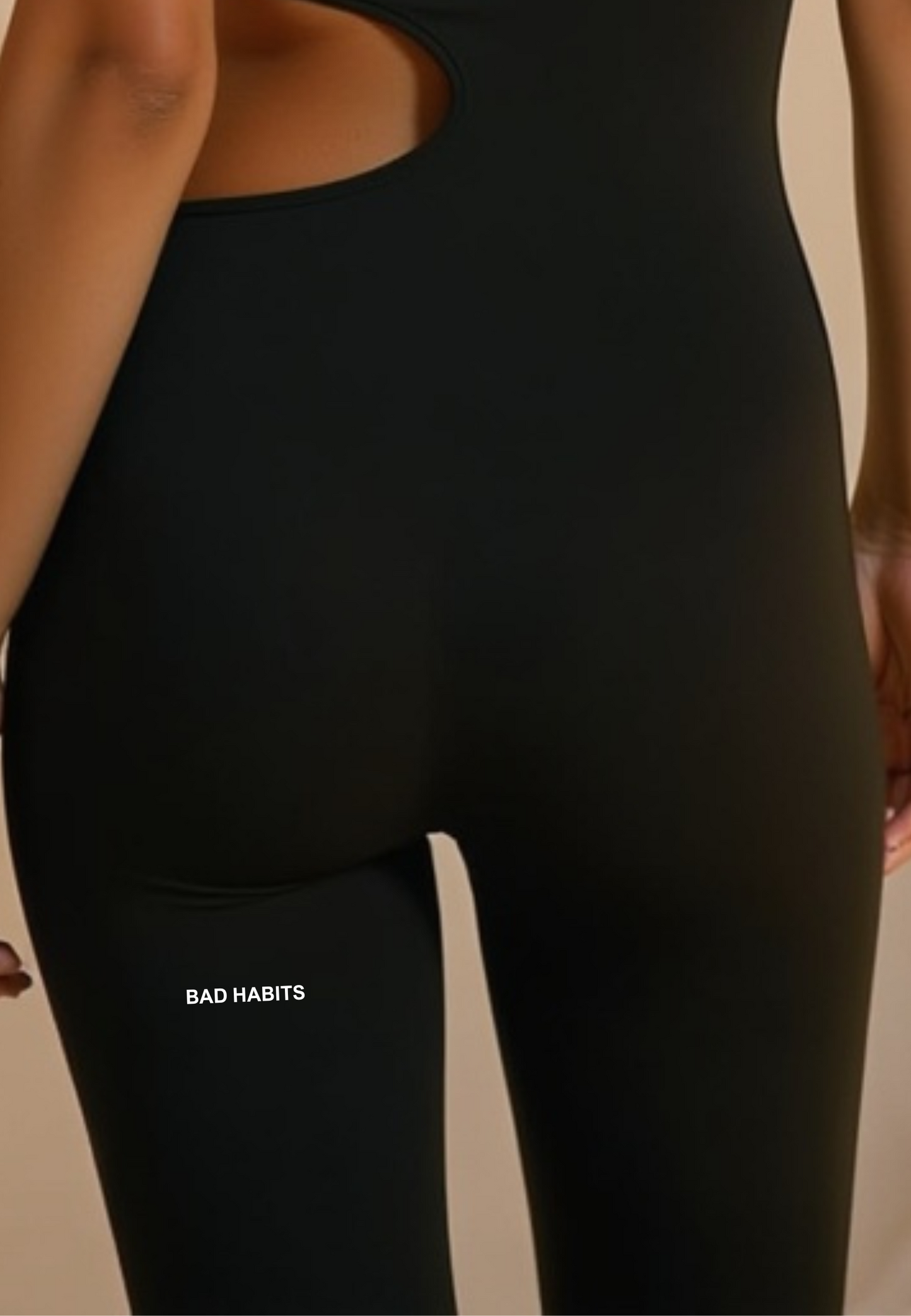 Cut Out Jumpsuit "GOOD GIRL - BAD HABITS" Black