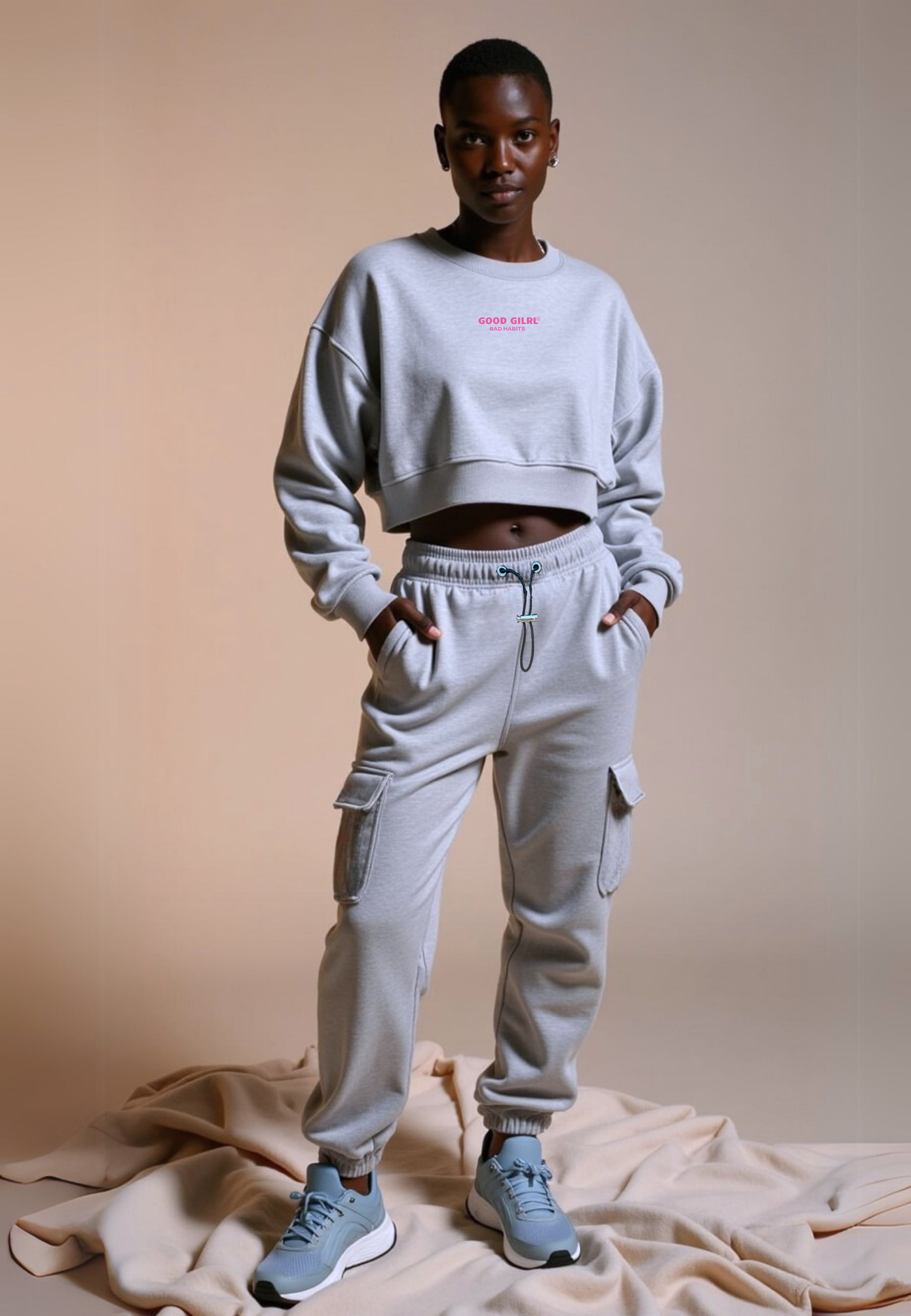 Crew Neck Sweat "GOOD ENOUGH FOR" - Schwarz