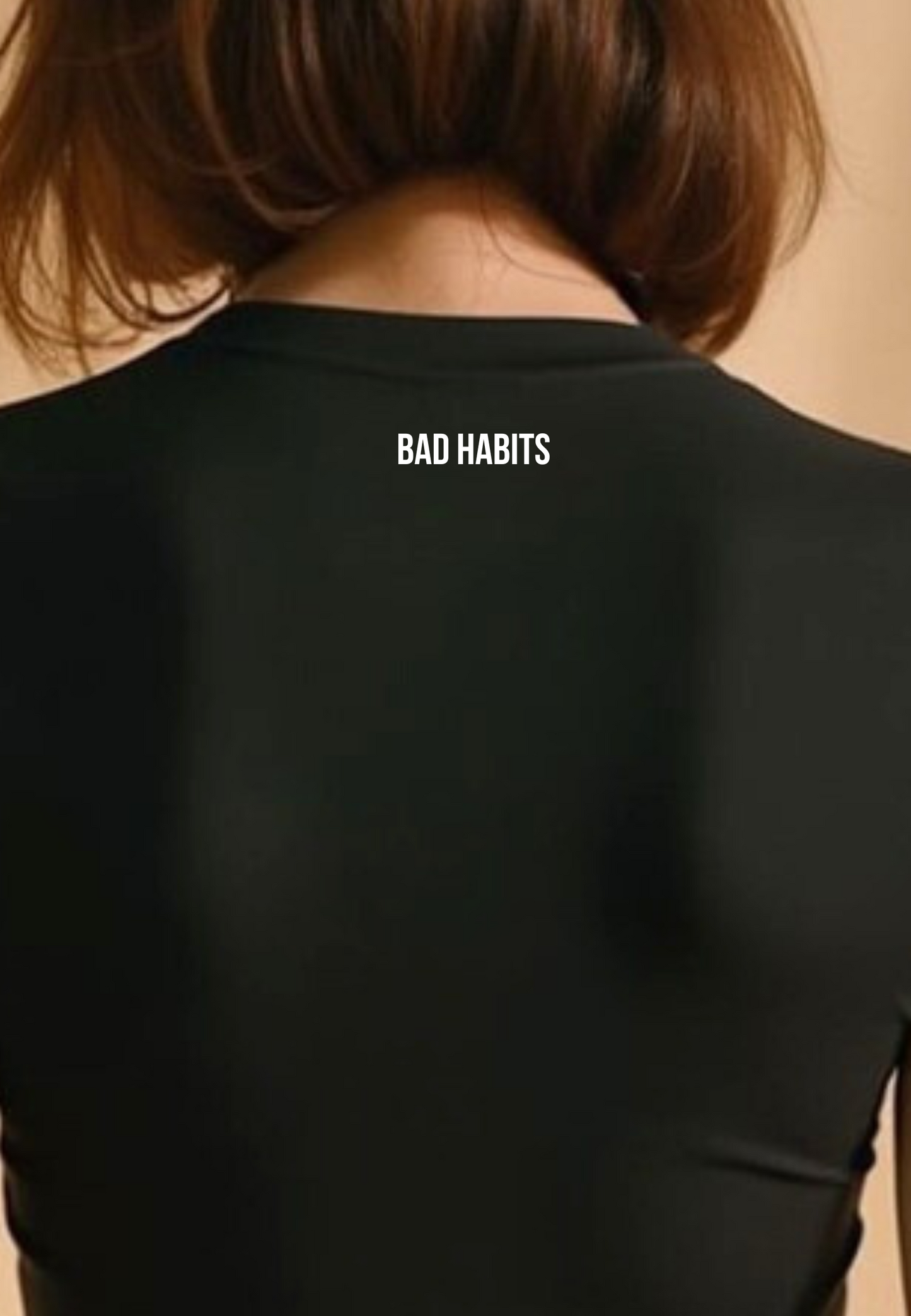 Slim Statement T-Shirt “Good Girl Bad Habits” White